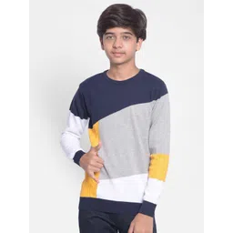 Crimsoune Club Boys Colourblocked Round Neck Pure Cotton Pullover-picture-13