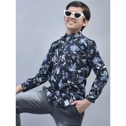 Crimsoune Club Boys Floral Printed Classic Slim Fit Casual Shirt-picture-18