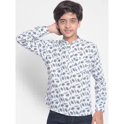 Crimsoune Club Boys Floral Printed Mandarin Collar Kurta-picture-55