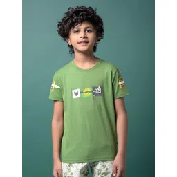Crimsoune Club Boys Graphic Printed Slim Fit Cotton T-shirt-picture-30