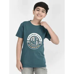 Crimsoune Club Boys Green Cotton Graphic T-shirt-picture-34