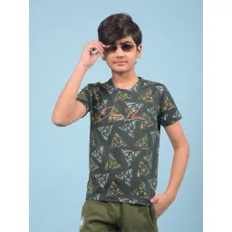 Crimsoune Club Boys Green Slim Fit T-Shirt-picture-20