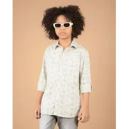 crimsoune club Boys Leaf Slim Fit Shirt-picture-13