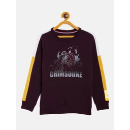 Crimsoune Club Boys Maroon Printed Sweatshirt image 1