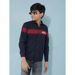 Crimsoune Club Boys Navy Solid Full Sleeves Shirt-picture-45