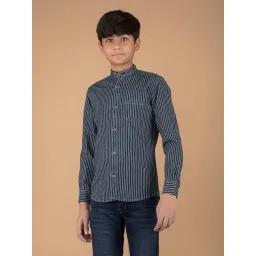 Crimsoune Club Boys Navy Striped Shirt-picture-20