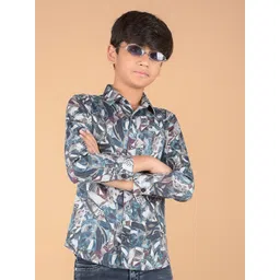 Crimsoune Club Boys Premium Slim Fit Floral Opaque Printed Casual Shirt-picture-45