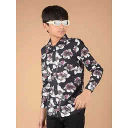 Crimsoune Club Boys Premium Slim Fit Floral Opaque Printed Casual Shirt-picture-52
