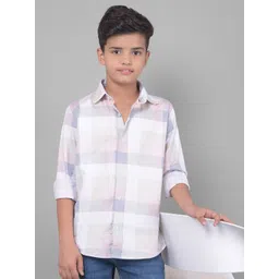 Crimsoune Club Boys Slim Fit Buffalo Checked Pure Cotton Casual Shirt-picture-58