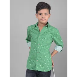 Crimsoune Club Boys Slim Fit Conversational Printed Pure Cotton Casual Shirt-picture-29