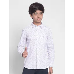 Crimsoune Club Boys Slim Fit Floral Printed Pure Cotton Casual Shirt-picture-33