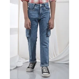 Crimsoune Club Boys Slim Fit Mid-Rise Cargo Jeans-picture-26