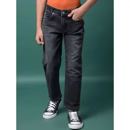 Crimsoune Club Boys Straight Fit Mid-Rise Heavy Fade Stretchable Jeans-picture-12