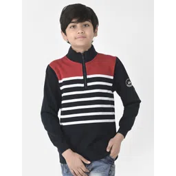Crimsoune Club Boys Striped Mock Collar Sweatshirt-picture-44