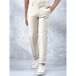 Crimsoune Club Boys Striped Slim Fit Mid-Rise Chinos Trousers-picture-27