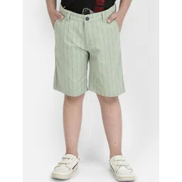 Crimsoune Club Boys Striped Slim Fit Pure Cotton Chino Shorts-picture-19