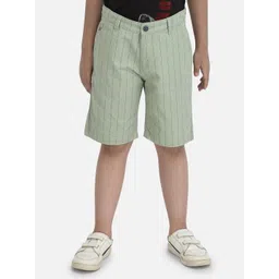 Crimsoune Club Boys Striped Slim Fit Pure Cotton Chino Shorts-picture-28