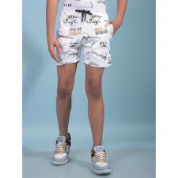 Crimsoune Club Boys White Cotton Regular Fit Printed Shorts-picture-46