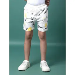 Crimsoune Club Boys White Cotton Regular Fit Printed Shorts-picture-14