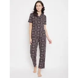 Crimsoune Club Brown Printed Shirt With Pyjamas-picture-31