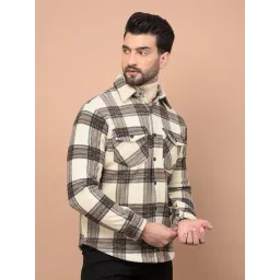 Crimsoune Club Brown Regular Fit Checquered Shacket-picture-38