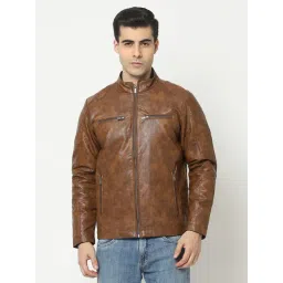 Crimsoune Club Brown Regular Fit Mock Collar Jacket-picture-45