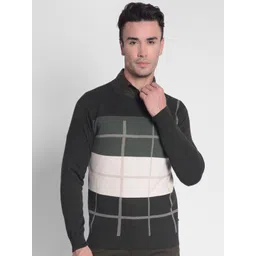 Crimsoune Club Checked Pullover Pure Cotton Sweater-picture-11