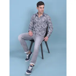 Crimsoune Club Classic Abstract Printed Spread Collar Slim Fit Cotton Casual Shirt-picture-38