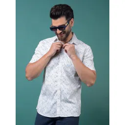 Crimsoune Club Classic Slim Fit Printed Spread Collar Casual Cotton Shirt-picture-38