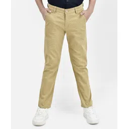 CRIMSOUNE CLUB Cotton Abstract Printed Trousers -  Beige-picture-11