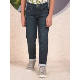 CRIMSOUNE CLUB Cotton Denim Solid Jeans - Blue-picture-19