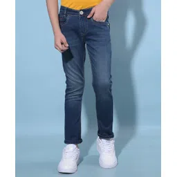 CRIMSOUNE CLUB Cotton Solid Jeans - Blue-picture-26