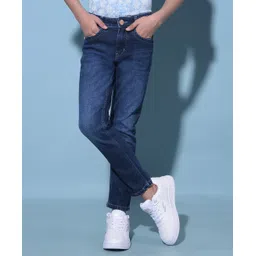 CRIMSOUNE CLUB Cotton Solid Jeans -Blue-picture-11