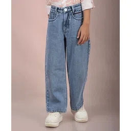 CRIMSOUNE CLUB Cotton Solid Jeans - Blue image 1