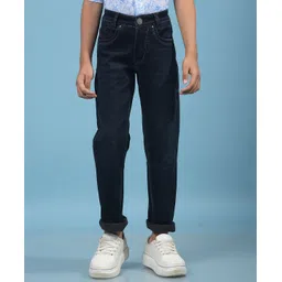 CRIMSOUNE CLUB Cotton Solid Slim Fit Jeans - Blue-picture-13