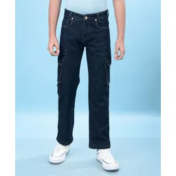 CRIMSOUNE CLUB Cotton Woven Solid Jeans - Blue-picture-43