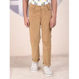 CRIMSOUNE CLUB Cotton Woven Solid Trousers - Khaki-picture-28