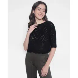 crimsoune club Crochet Round-Neck Pullover-picture-52