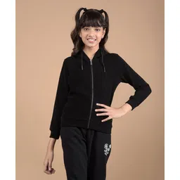 CRIMSOUNE CLUB Full Sleeves Ribbed Solid Sweatshirt - Black-picture-11