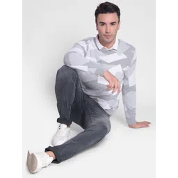 Crimsoune Club Geometric Printed Pure Cotton Pullover Sweater-picture-25