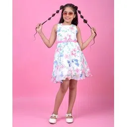 crimsoune club Girls Floral Print A-Line Dress-picture-12