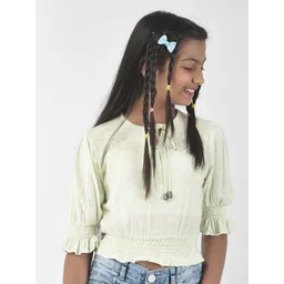 Crimsoune Club Girls Floral Printed Keyhole Neck Regular Crop Top-picture-31