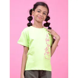 Crimsoune Club Girls Graphic Printed Round Neck Slim Fit T-shirt-picture-30