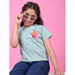 Crimsoune Club Girls Graphic Printed Slim Fit T-shirt-picture-34