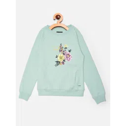 Crimsoune Club Girls Green Printed Sweatshirt-picture-11