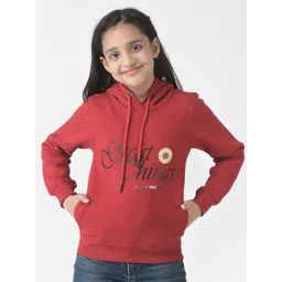Crimsoune Club Girls Printed Hooded Cotton Sweatshirt-picture-24