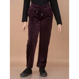 Crimsoune Club Girls Purple Solid Trackpants-picture-11