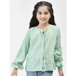 Crimsoune Club Girls Striped Keyhole Neck Top-picture-38