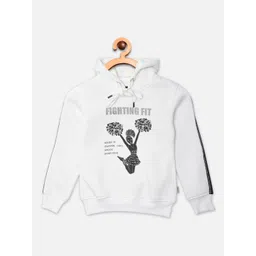 Crimsoune Club Girls White Printed Hooded Sweatshirt-picture-40