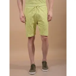 Crimsoune Club Green Cotton Blend Regular Fit Floral Shorts-picture-47